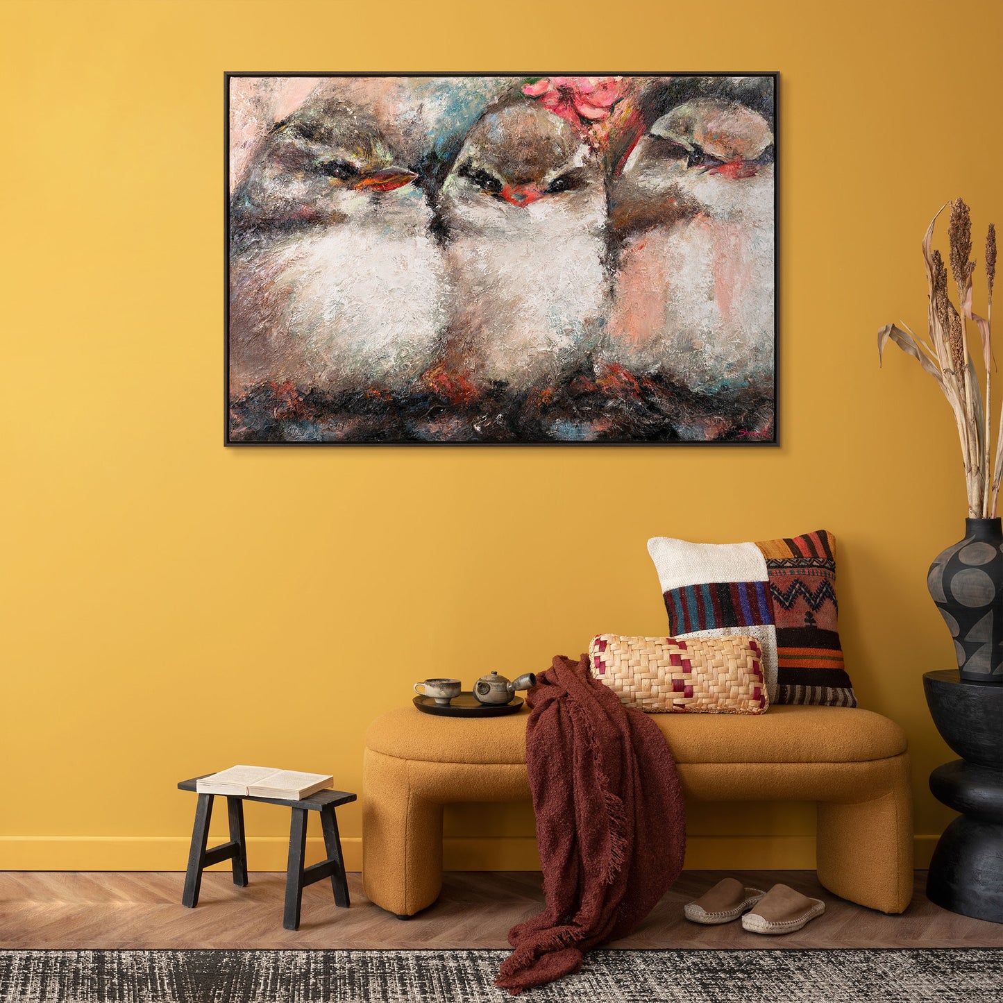 Handgemalte Bilder auf Leinwand mit Rahmen