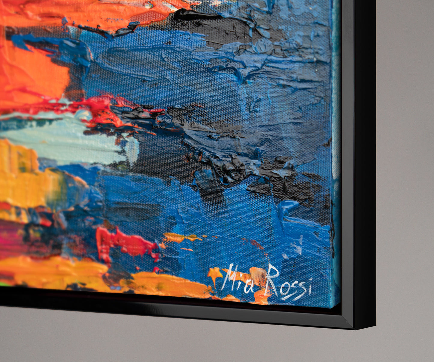 Malen mit Acrylfarbe auf Leinwand mit Rahmen