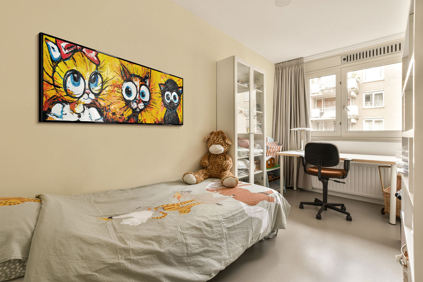 Handgemaltes Bild auf Leinwand mit Rahmen
