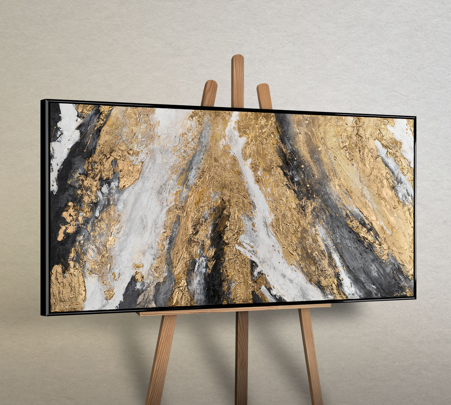 Malen mit Acrylfarbe auf Leinwand mit Rahmen
