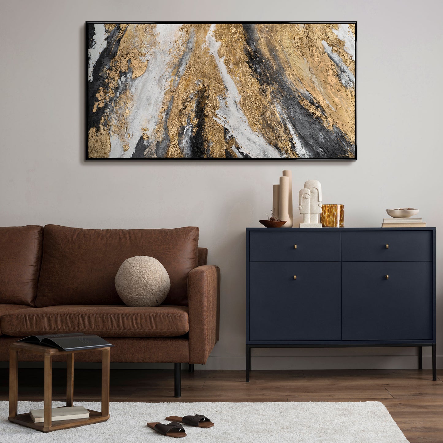 Malen mit Acrylfarbe auf Leinwand mit Rahmen