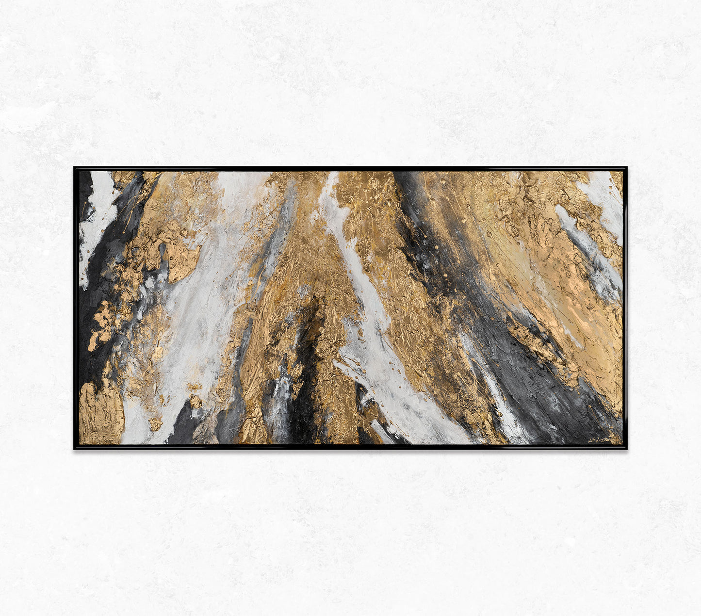 Malen mit Acrylfarbe auf Leinwand mit Rahmen