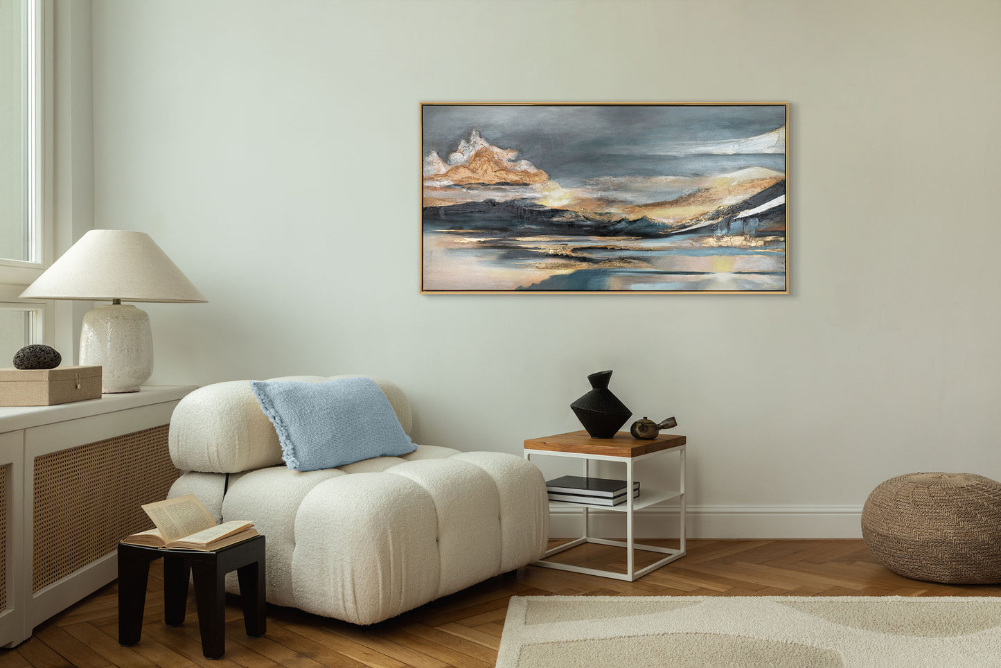 Wohnzimmer Bilder modern auf Leinwand mit Rahmen