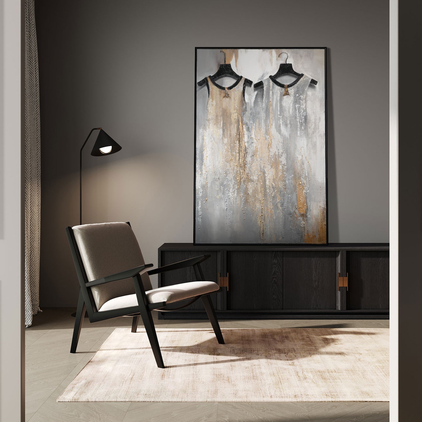 Gemälde abstrakt modern auf Leinwand mit Rahmen