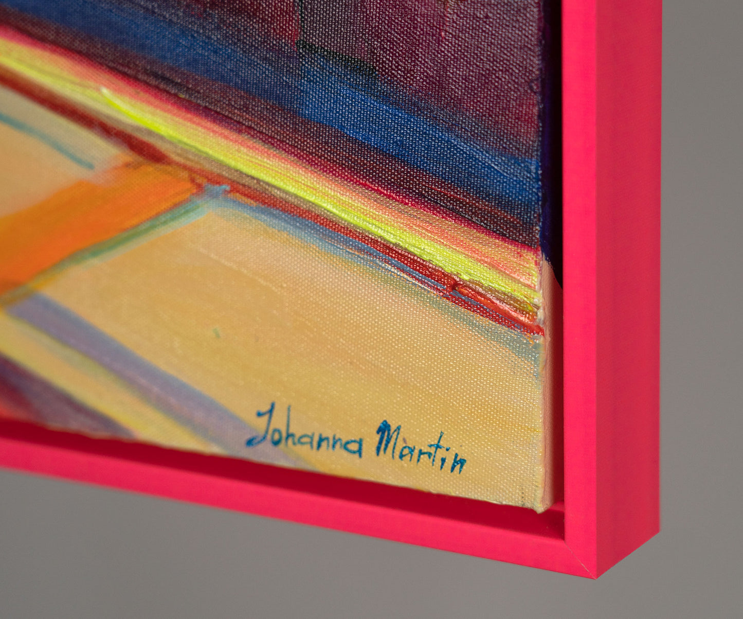 Malen mit Acrylfarbe auf Leinwand mit Rahmen