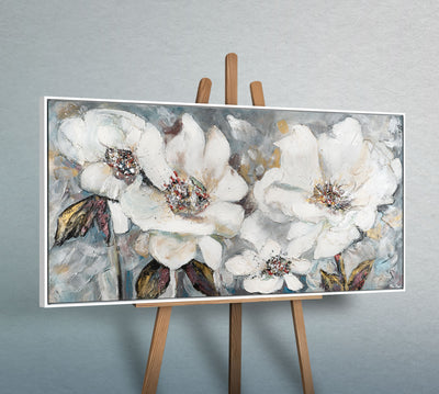 Blumenbilder gemalt auf Leinwand mit Rahmen