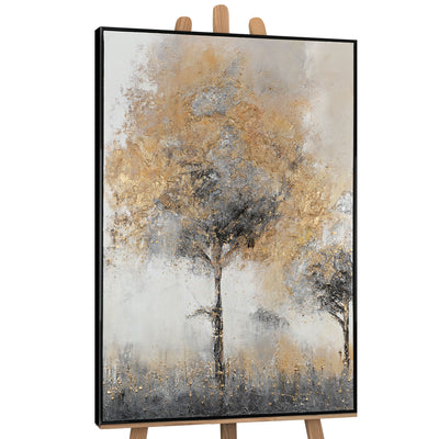 Gemälde mit Baum auf Leinwand mit einem Rahmen
