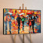 Malen mit Acrylfarbe auf Leinwand mit Rahmen