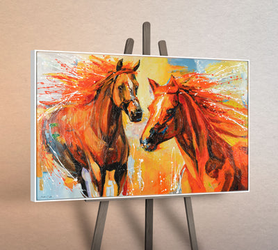 Handgemalte Acrylbilder auf Leinwand mit Rahmen