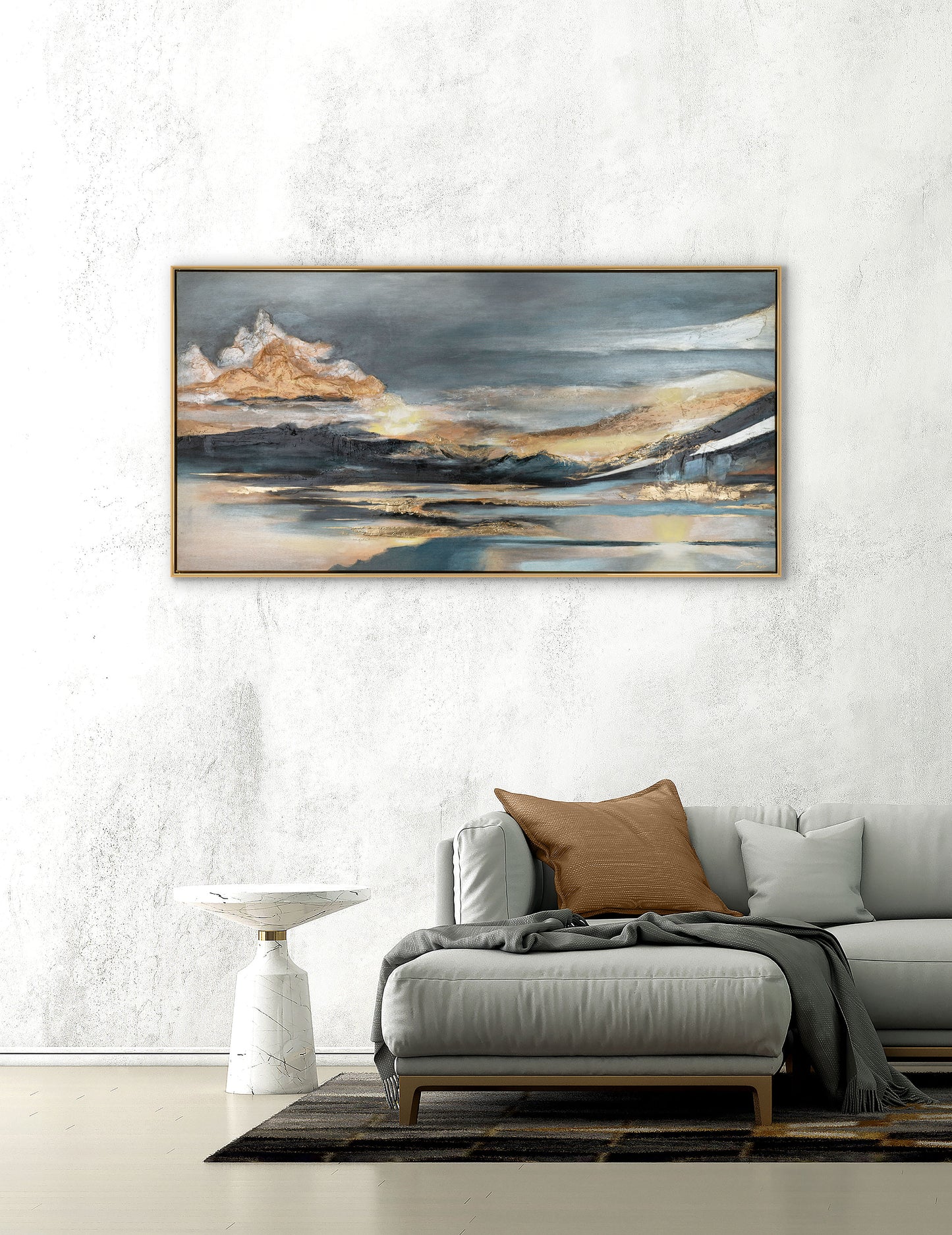 Wohnzimmer Bilder modern auf Leinwand mit Rahmen