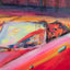 Malen mit Acrylfarbe auf Leinwand mit Rahmen